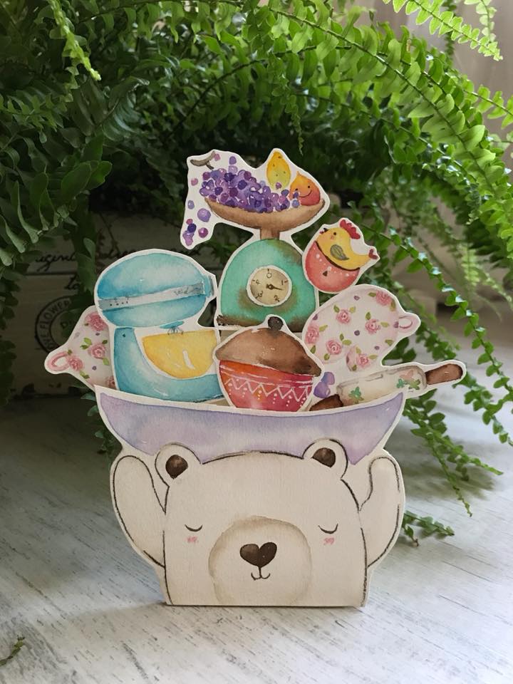 水彩課- 熊大呆的。夢幻烘培夢 Dream of&nbsp;baker